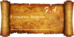 Formanek Andrea névjegykártya